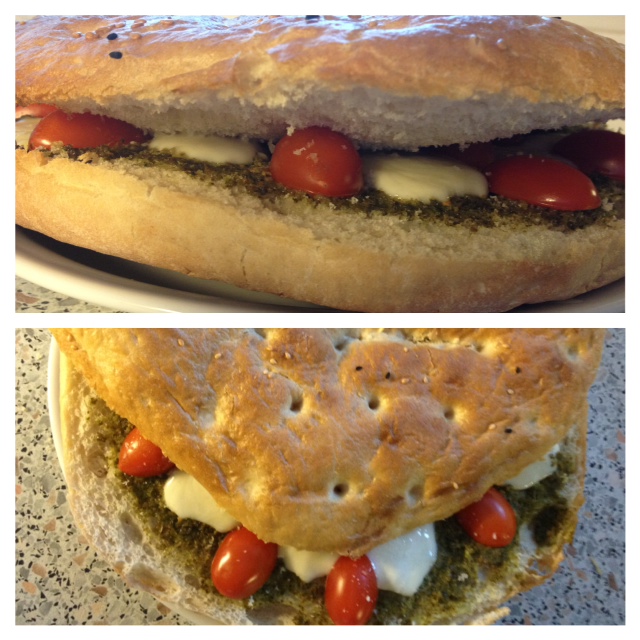 Verrassend Turks brood op Italiaanse wijze met mozzarella, pesto en NG-67