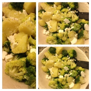 Vega: lauwwarm broccoli salade met aardappel en feta